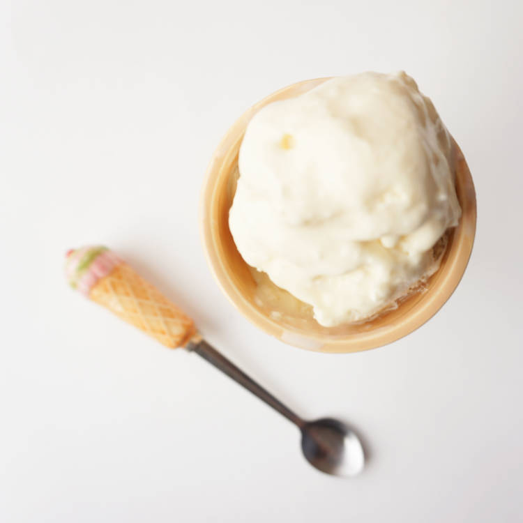 2 ingredient vanilla ice cream - top view