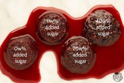 four molten samples of fruit purees